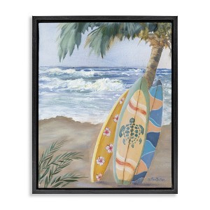 Stupell Industries Fun Summer Surfboards Leaning Palm Tree, 25" x 31" - 1 of 4