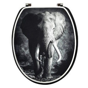 Evideco French Home Goods 18-Inch Elongated Toilet Seat With Prints - 1 of 4