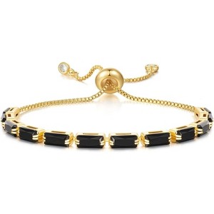 Tennis Bracelet for Women, 14K Gold Plated Cubic Zirconia Adjustable Slider Bracelets Trendy Jewelry Gift - 1 of 4