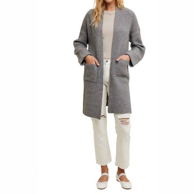 Women's Brushed Ribbed Cardigan - WISHLIST