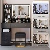 Vanity Table with Touch Sliding Tri-Color LED Mirror,Cushioned Stool and Storage Drawers for Bedroom–The Pop Home - 2 of 4