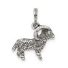 Black Bow Jewelry Sterling Silver Aries the Ram Zodiac 3D Antiqued Pendant - 4 of 4