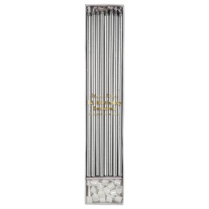 Meri Meri Silver Long Candles (Pack of 16) - 1 of 1