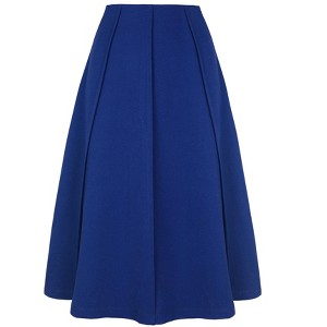 Allegra K Women's High Waist Stretch A-Line Pleated Flared Skirt - 1 of 4