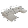 Dronkon Indoor 6-Piece U-Shaped Deluxe Cloud Sectional Sofa with Ottoman, No Assmebly Deep Seat Couches - 3 of 4