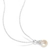 EVERLY JEWELRY | Sterling Silver 1/5 CT TGW Aquamarine And 8 - 8.5 MM White Freshwater Cultured Pearl Fashion Pendant With Chain, 18-inch - 4 of 4