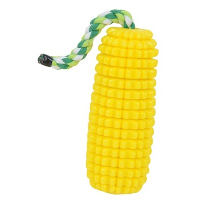 Alilang Puppy Teeth Chew Corn Stick Dog Chew Toys for Aggressive Chewers Squeaky Interactive Dog Toys for Small Meduium Large Breed- Yellow