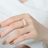 Guili Sterling Silver 14K Gold Plated Ring with Freshwater Pearls, Featuring Classic Elegance and Timeless Style, Available in Sizes 6, 7, 8. - 3 of 3
