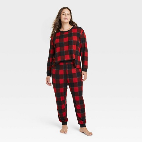 Women s Thermal Pajama Set Stars Above Red 1x Target