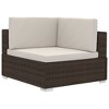 vidaXL Patio Sofa Set Set of 4 Brown and Cream White - 4 of 4