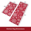 Kitchen Rug and Mat Washable Christmas Festive Decorative Runner Rugs Xmas Snowflakes Floor Mats, 17"x29" + 17"x47" - 4 of 4