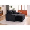 Single Corduroy Sleeper Chair with Removable Ottoman and Lounge Sofa Bed for Living Room - 3 of 4