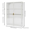 YIYIBYUS 3 Tiers Haze Double PC Door White Wall Cabinet with Detachable Shelves - 4 of 4