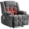 Manual Recliner Chair for Big & Tall with Heat & Massage – Oversized Overstuffed Lounge Sofa, Remote Control, 3 Recline Positions - 2 of 4
