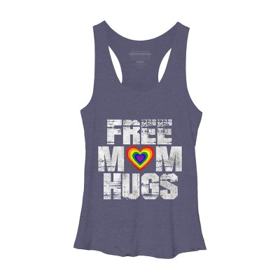 Adult Design By Humans Vintage Free Mom Hugs Heart Pride By Avocato Racerback Tank Top