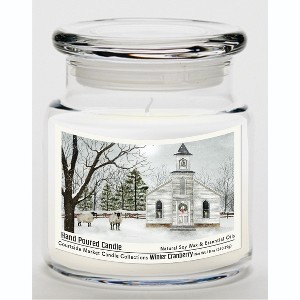Courtside Market Merry Christmas Winter Cranberry 18oz Soy Wax Candle Glass Jar & Lid - 1 of 3
