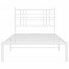 vidaXL White Metal Bed Frame-Single Size with Headboard-Modern Steel Construction-Powder-Coated-81.5" x41.3 x35.4 - 3 of 4