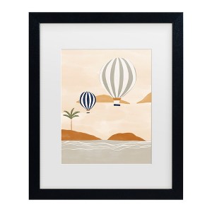 Trademark Fine Art - Ivy Green Illustrations Airballoons In Dessert Matted Framed Art - 1 of 4