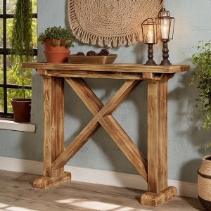 Hommoo 41.3" Farmhouse Wood Console Table, Narrow Entryway Sofa Table - 1 of 4