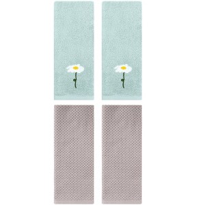 REGALWOVEN 4 Pcs Soft Absorbent Cotton Bathroom Hand Towels 13" x 30" - 1 of 4