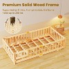 DoCred Toddler Floor Bed for Kids, Wood Floor Bed w/Slats & Fence for Girls and Boys, Montessori Bed Frame - 3 of 4
