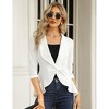 Women's 3/4 Sleeve Cropped Blazer Lightweight Open Front Cardigan Jacket for Business Causal - 4 of 4