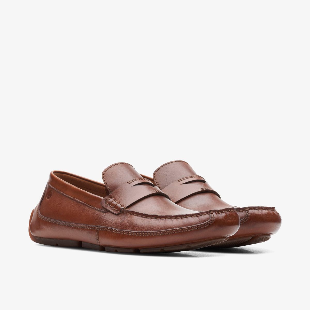 Clarks Mens Markman Way Dark Tan Leather Shoes - thumbnail 4