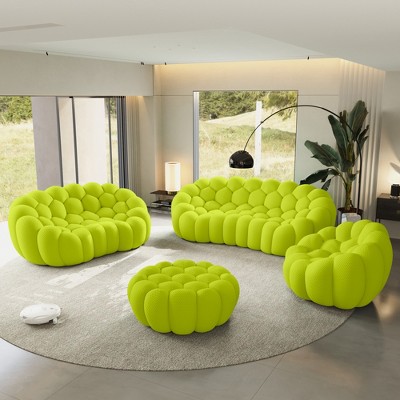 WJSHome Bubble Sofa Curved Couch Set, Breathable Mesh Fabric Bean Bag Sofa ( 1 Seater, 2 Seater, 3 Seater, Ottoman)