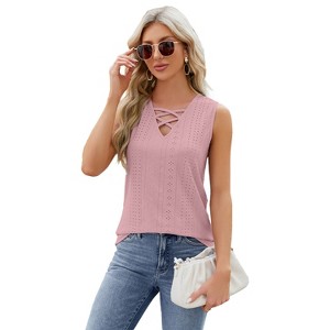 Womens Tank Tops V Neck Sleeveless Flowy Loose Fit Basic Casual Summer ...