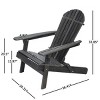 Acacia Wood Folding Adirondack Chair, Rustic Outdoor Lounge with Slatted Seat, 30"W for Patio Garden-3irtyhousy - 4 of 4