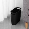 Aoibox Small Trash Can, 3.5 Gallon Slim Plastic Waste Basket with Handles for Bathroom, Bedroom, Kitchen, Office, Home, Black - 4 of 4