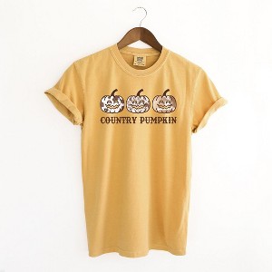 Simply Sage Market Women's Country Pumpkin Short Sleeve Garment Dyed Tee - 1 of 2