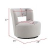Modern Swivel Barrel Chair with 360° Base,Teddy Fabric Upholstered Reading Accent Chair,Round Swivel Chair for Living Room-Baofuwish - 4 of 4