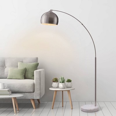 Brightech Olivia Modern (includes Led Light Bulb) Marble Base Arc Floor ...