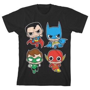 The Justice League DCO Toyetic Black Graphic Tee Toddler Boy to Youth Boy - 1 of 2