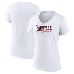 NCAA Louisville Cardinals Women's White V-Neck T-Shirt - 1 of 3