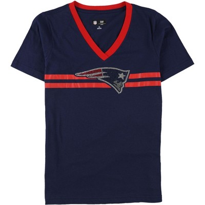 G-III Sports Womens New England Patriots Embellished T-Shirt, Blue, XX-Large