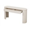 Gulches Entryway Console Table - Fluted Design, Oval Top, 2 Drawers, Champagne White, for Living Room - 2 of 4