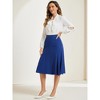 Allegra K Women's Side Zipper High Waist Elegant Flared A Line Midi Skirts - 4 of 4
