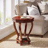 Tribesigns Wood Side Table, Mid-Century Modern Round End Table with 2 Tiers Storage Shelves - 2 of 4