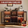 Bar Cabinet with LED Light, Racks & Glass Holder, Buffet Sideboard with Acrylic Doors and Drawer,  Black 47.24"W x 35.43"H x 15.75"D - 4 of 4