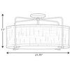 Progress Lighting Kempsey 3-Light Semi-Flush Convertible Ceiling Light, Antique Bronze, Summer Linen Shade - 3 of 4