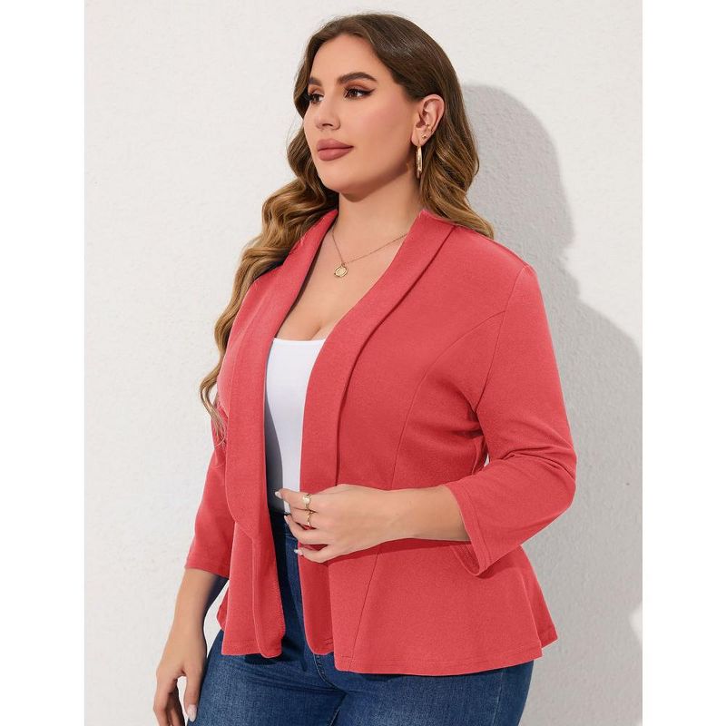 Whizmax Women Plus Size Casual Blazer Open Front Long Sleeve Work Office Cardigan Jackets, 2 of 7