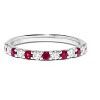 H.J. Namdar 0.57 ct tw Prong Set Alternating Round Diamond and Ruby Band Ring 14K White Gold Natural Rubies and Diamonds Size 6 - 2 of 4