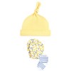 Hudson Baby Girls Caps, Mittens and Socks Set, Buttercup, 0-6 Months - 4 of 4
