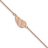 Chisel Stainless Steel and Textured Rose IP-plated Angel Wing 6.25" Bracelet with 1.25" Ext. - 2 of 4