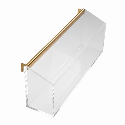 Clear Acrylic Wall Organizer with Gold Brass Accents