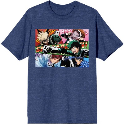 My Hero Academia Group Character Art Men's Navy Heather T-shirt-medium ...