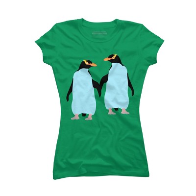 Adult Design By Humans Pride Penguins Holding Hands By mailboxdisco T-Shirt