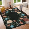 Area Rug , Machine Washable Non-Slip Low Pile Carpet - Stain-Resistant Modern Floral Green Rug for Living Room, Bedroom, Nursery - 2 of 4